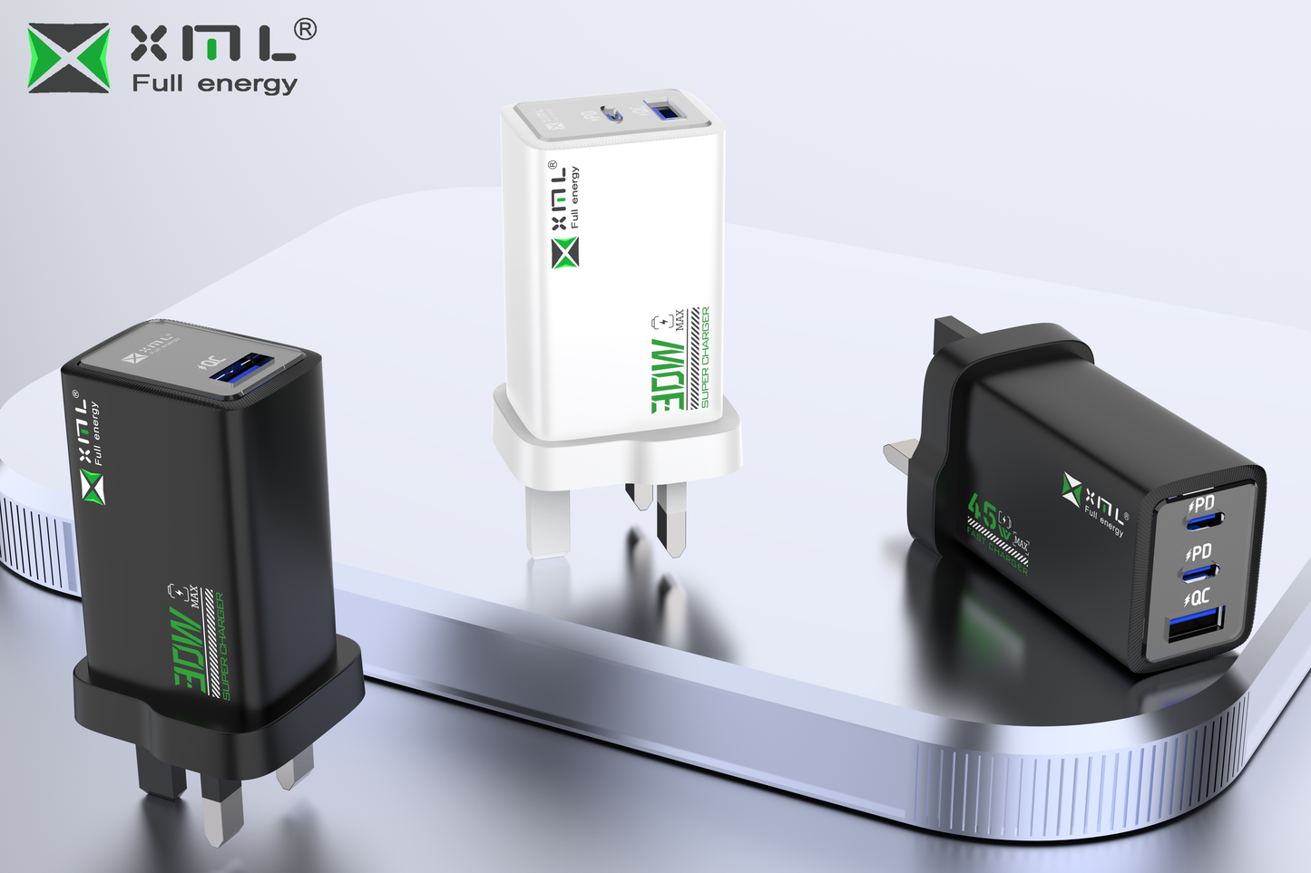 xmlcharge LD-548 30W 45W fast charger UK plug