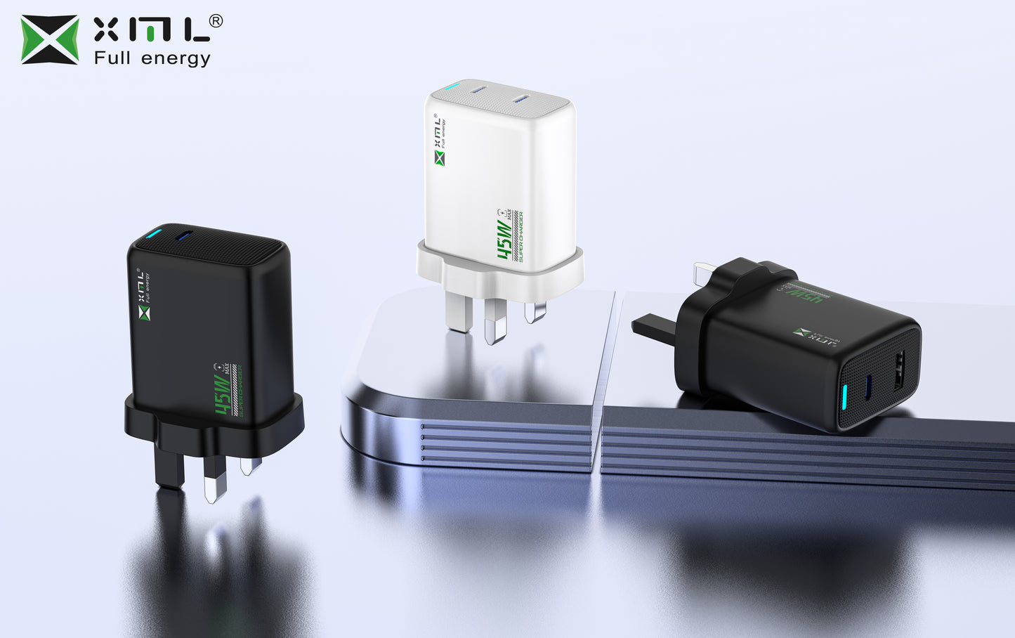 xmlcharge LD-630 45W fast charger UK plug