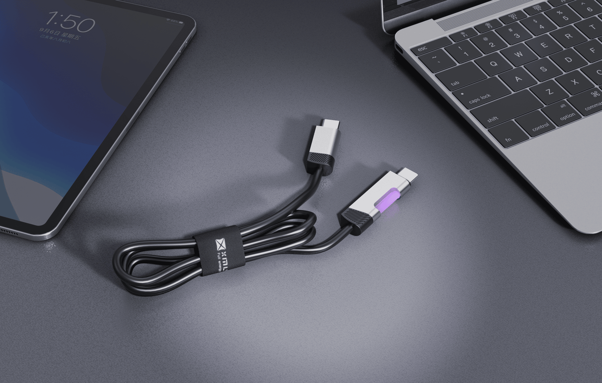 xmlcharge E68 USB-C to USB-C charging cable with cable organizer
