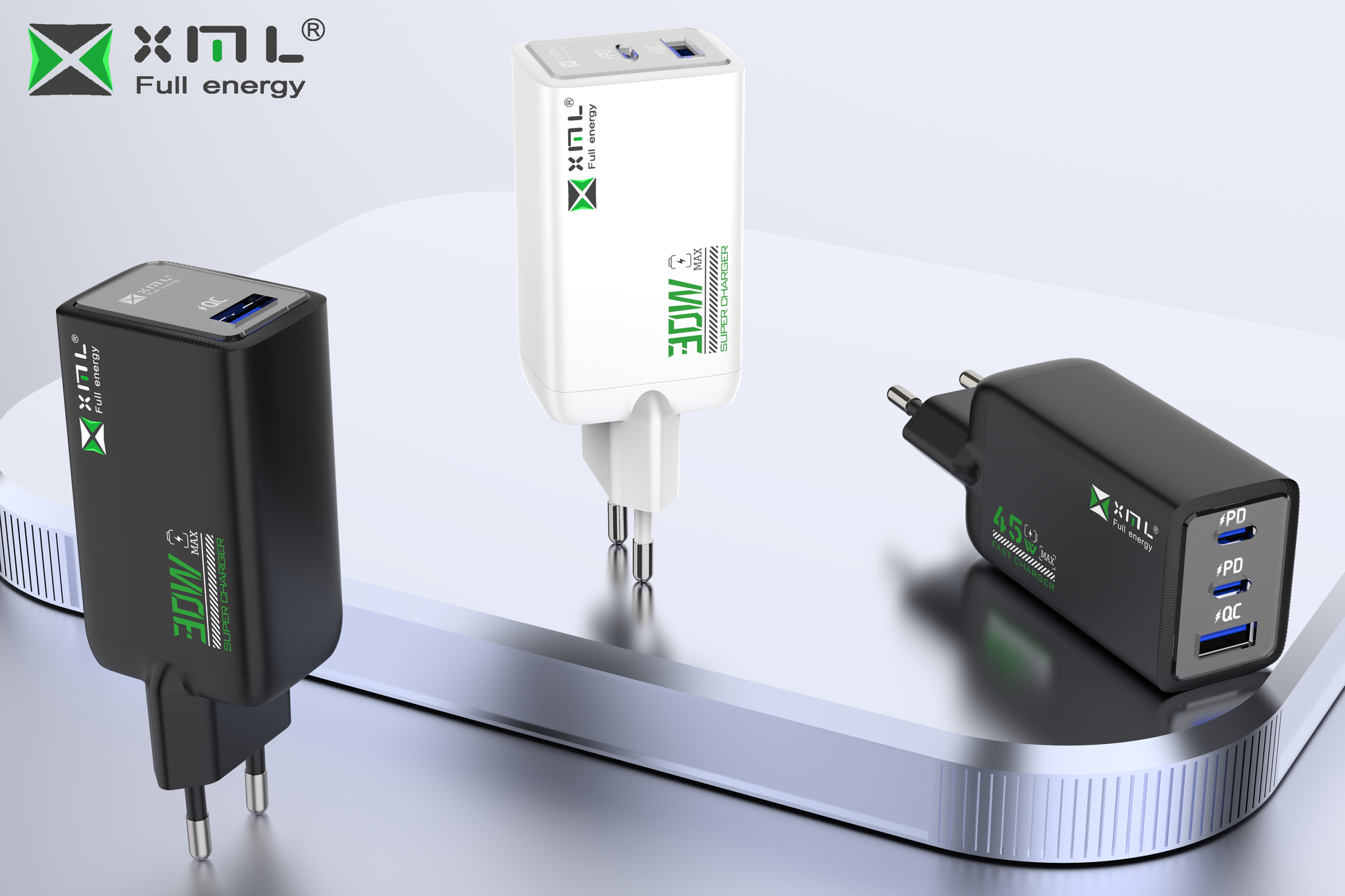 xmlcharge LD-548 30W 45W fast charger EU plug