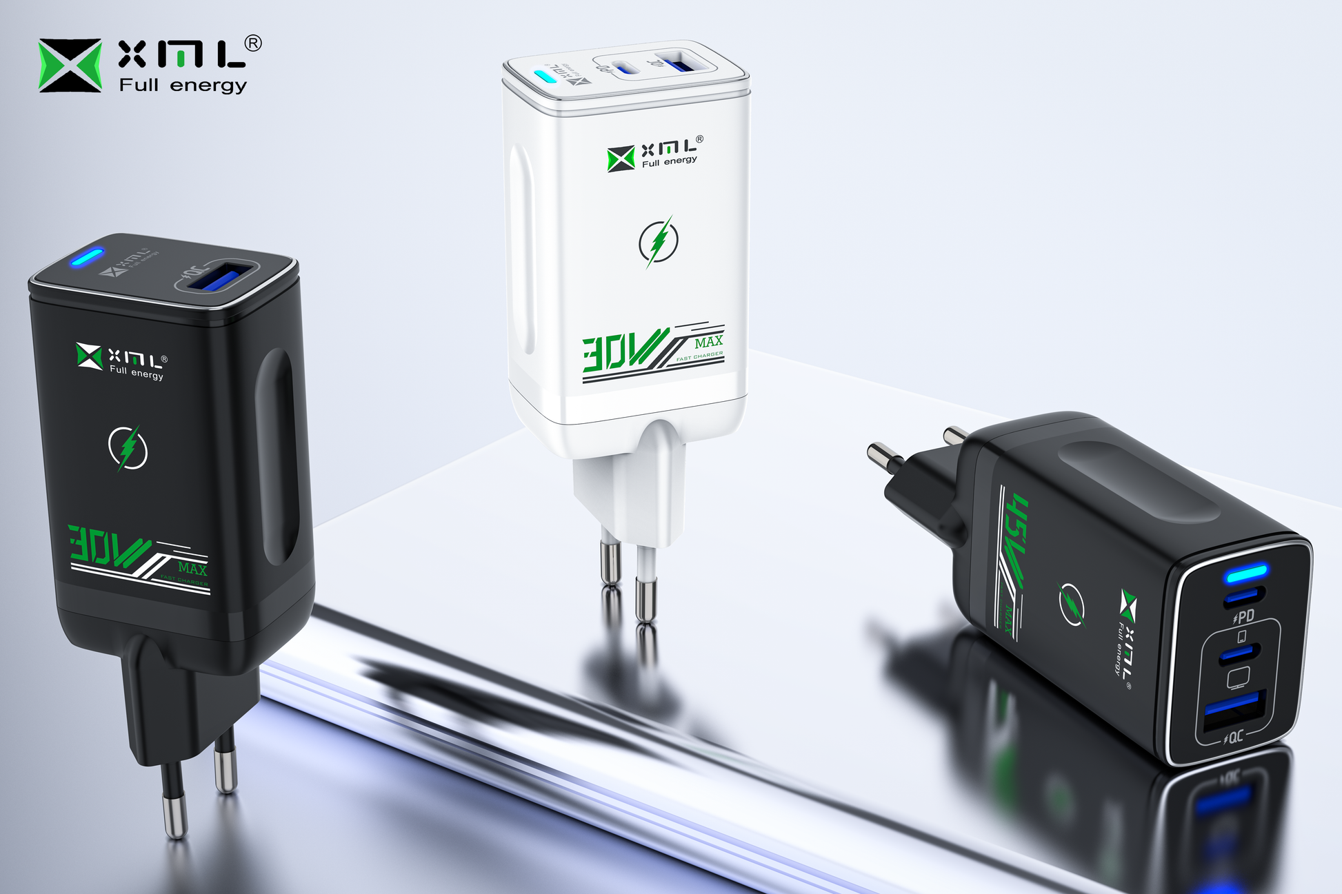 xmlcharge LD-549 30W 45W fast charger EU plug