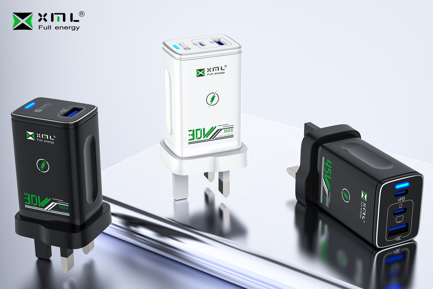 xmlcharge LD-549 30W 45W fast charger UK plug