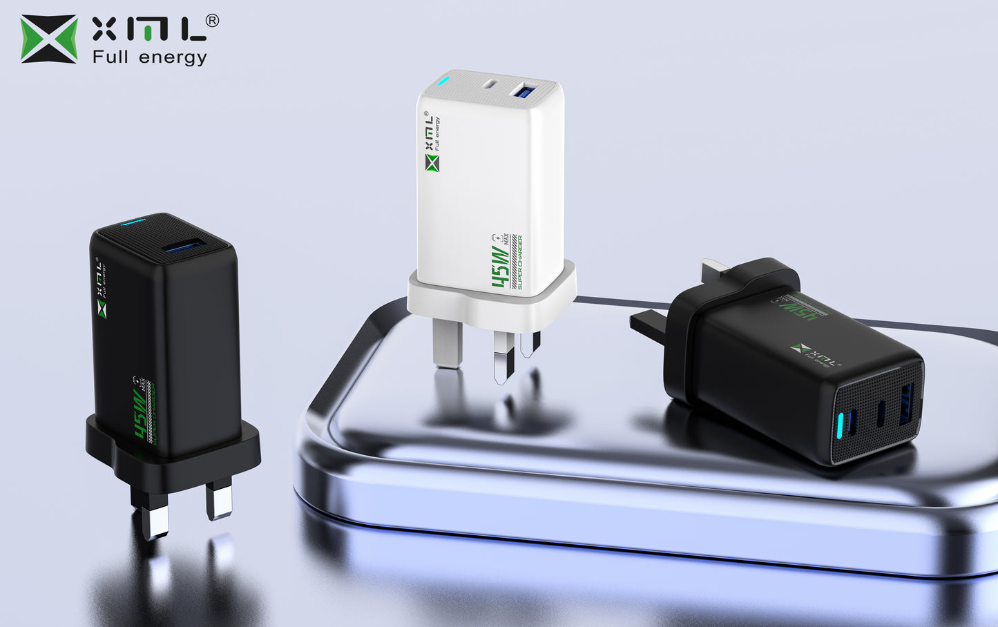 xmlcharge LD-550 45W fast charger UK plug