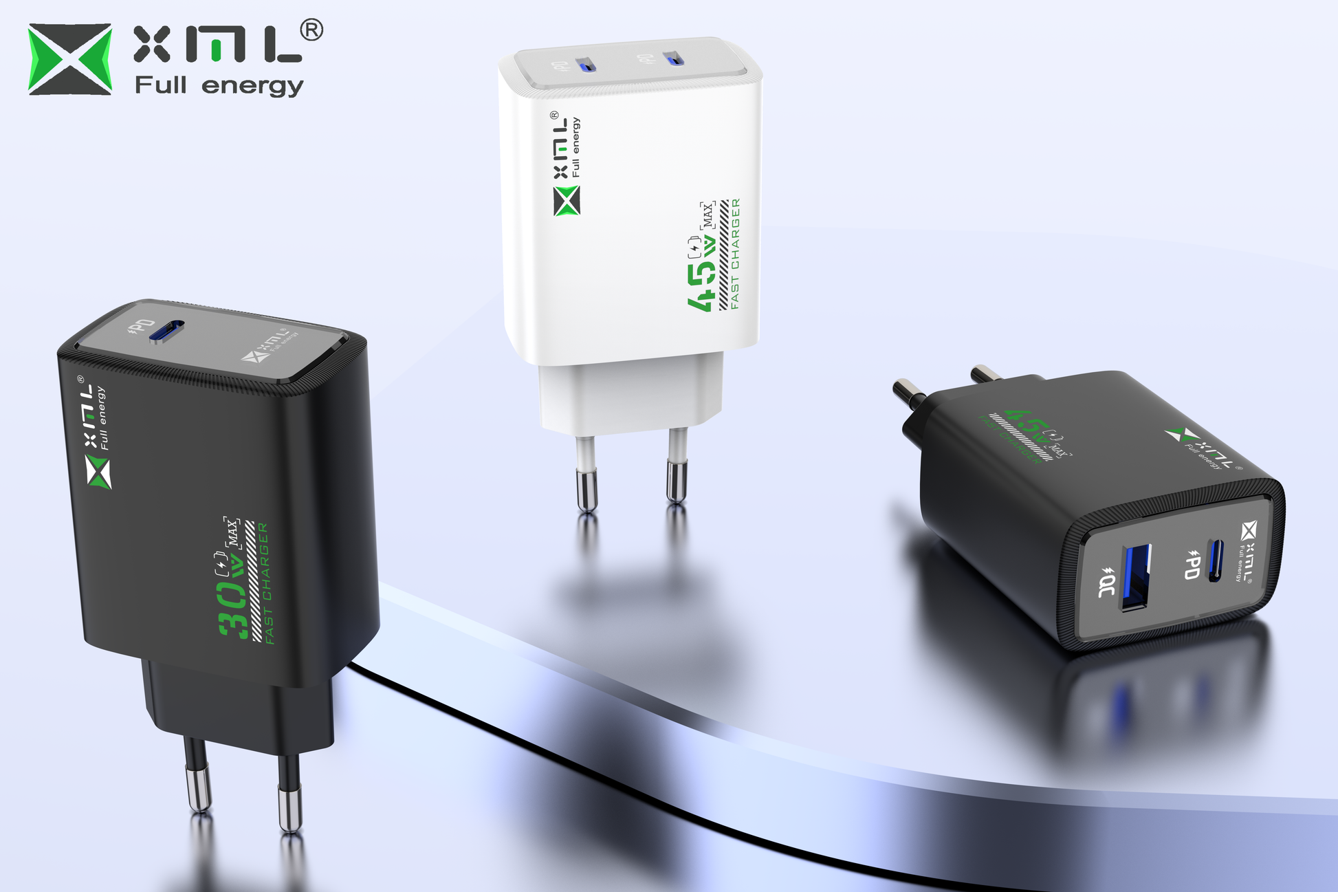 xmlcharge LD-628 30W 45W fast charger EU plug