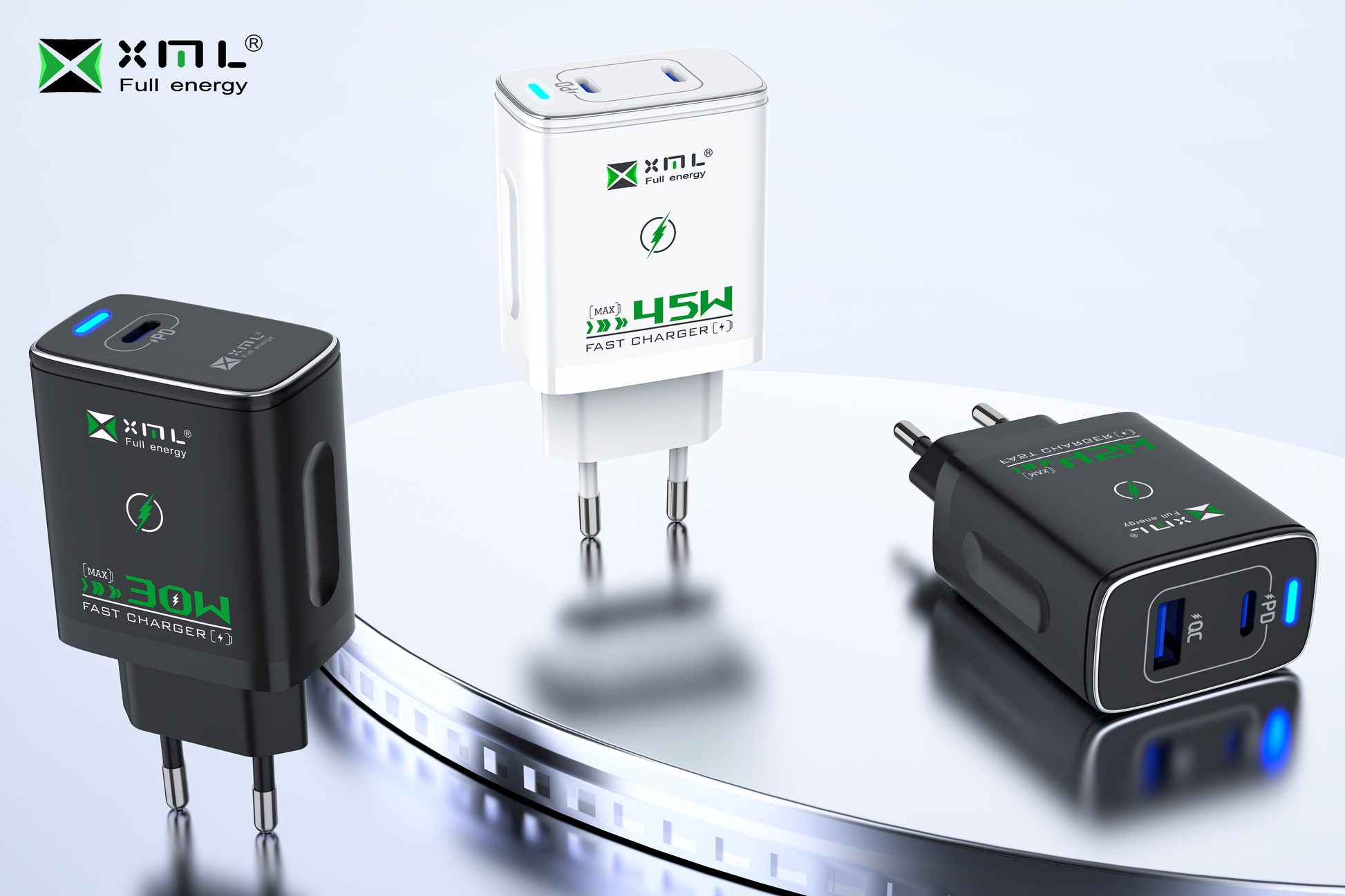 xmlcharge LD-629 30W 45W fast charger EU plug