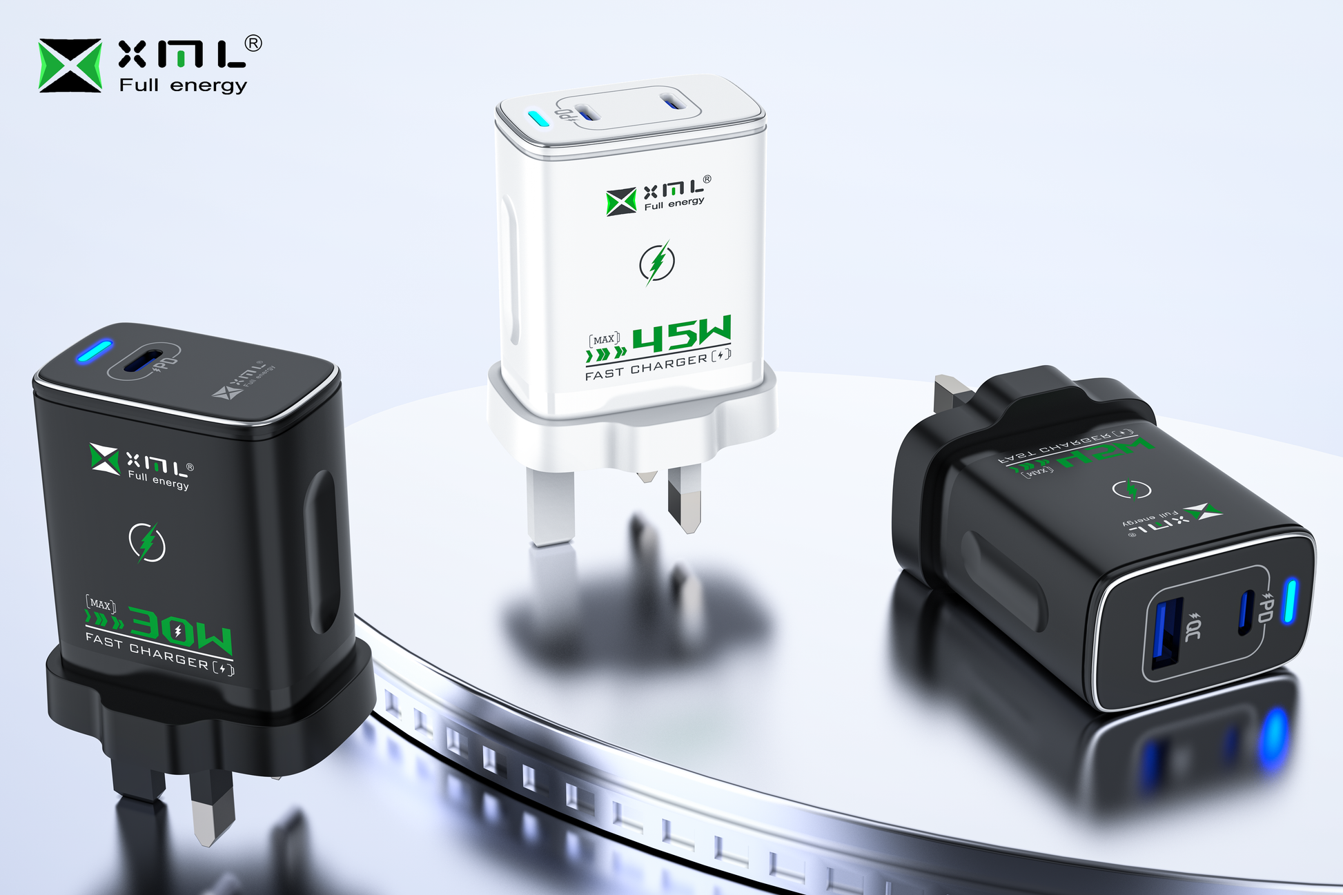 xmlcharge LD-629 30W 45W fast charger UK plug