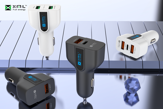 xmlcharge UCC-006 3-port USB-C car charger with dual USB-A ports