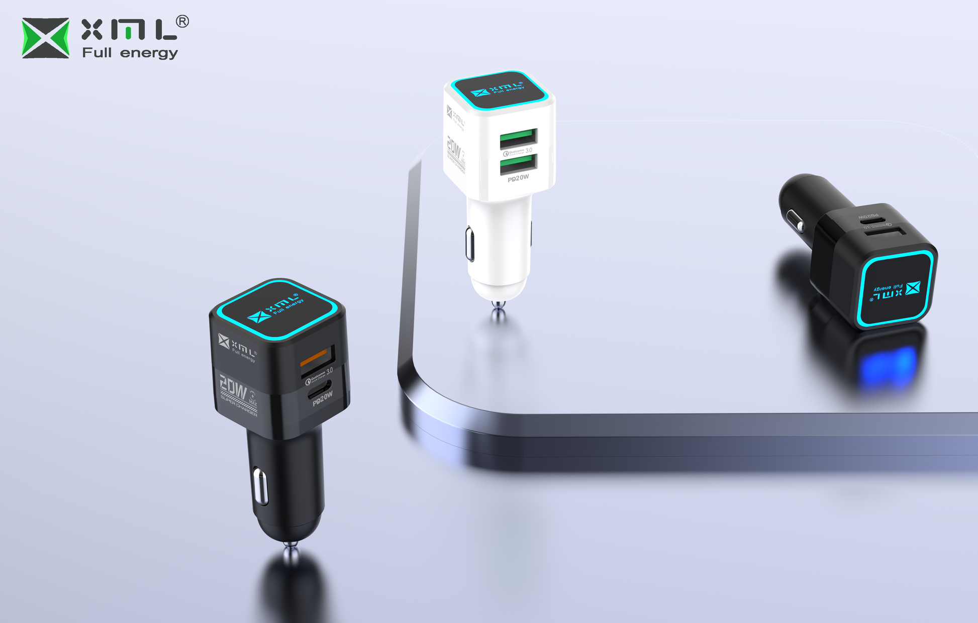 xmlcharge UCC-025 20W PD USB-C car charger with QC 3.0